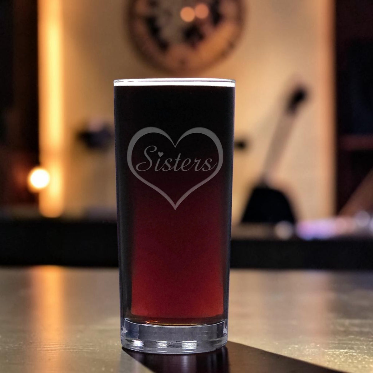 Peace Symbol 15oz Cooler Glass Deep Sand Etched Water Tumbler