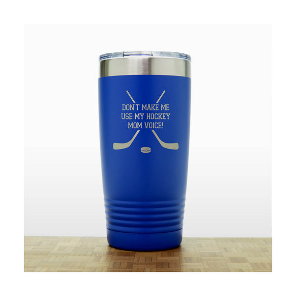 Blue - Hockey Coach Insulated Tumbler - 20 oz Insulated Tumbler - Copyright Hues in Glass