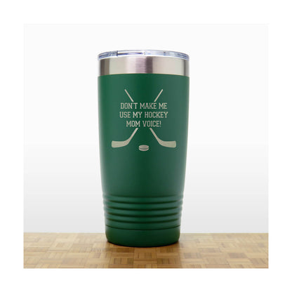 Green - Hockey Coach Insulated Tumbler - 20 oz Insulated Tumbler - Copyright Hues in Glass