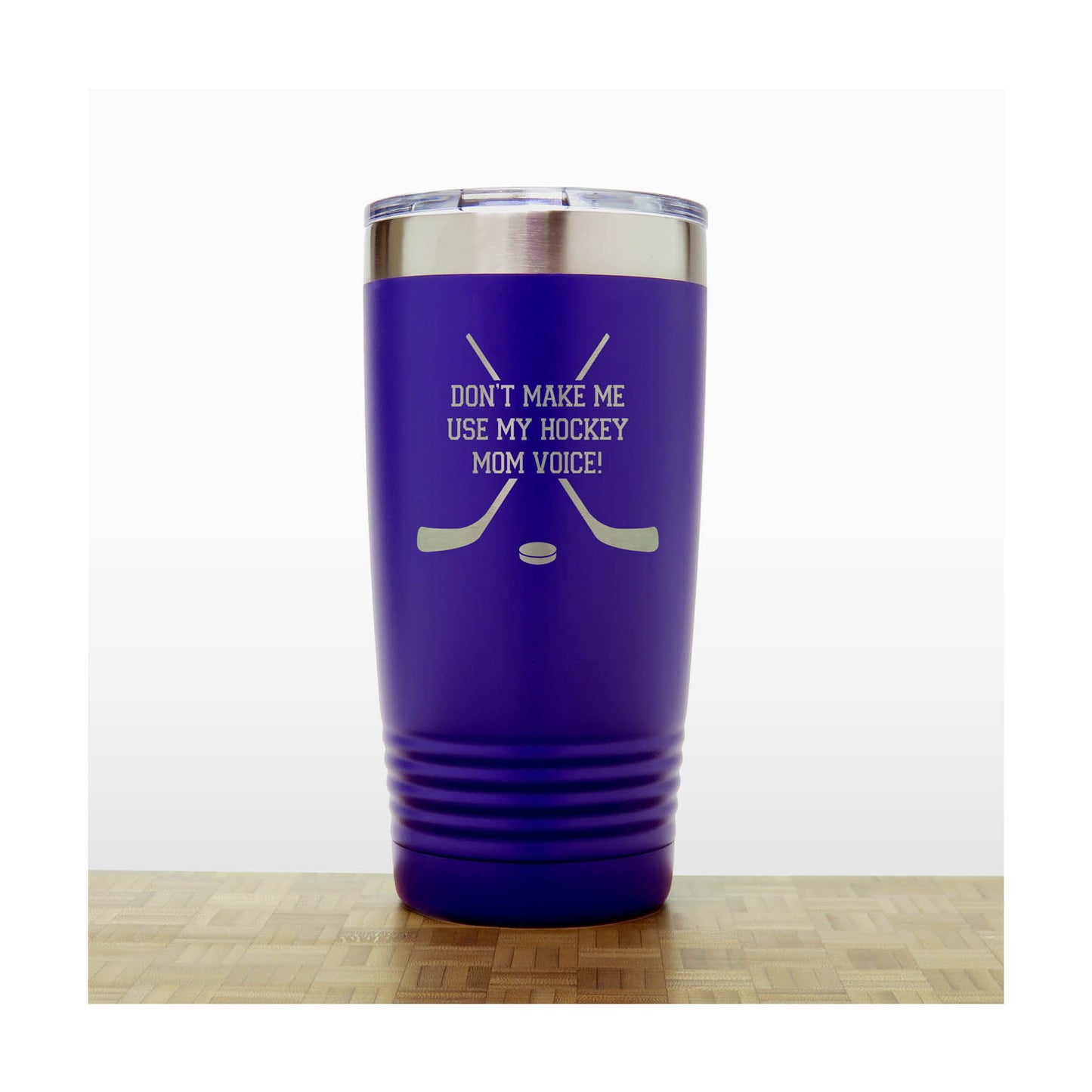 Purple - Hockey Coach Insulated Tumbler - 20 oz Insulated Tumbler - Copyright Hues in Glass