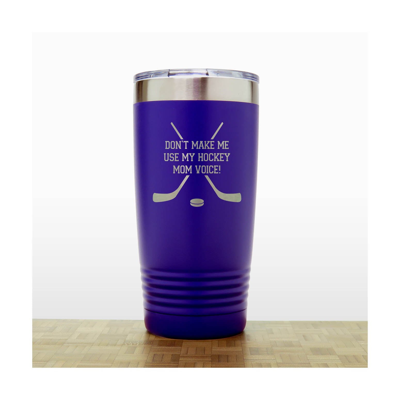 Purple - Hockey Coach Insulated Tumbler - 20 oz Insulated Tumbler - Copyright Hues in Glass