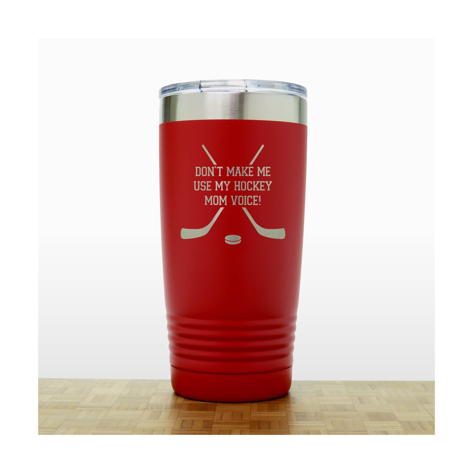 Red - Hockey Coach Insulated Tumbler - 20 oz Insulated Tumbler - Copyright Hues in Glass