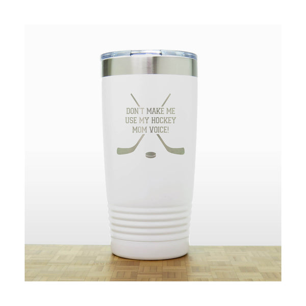 White - Hockey Coach Insulated Tumbler - 20 oz Insulated Tumbler - Copyright Hues in Glass