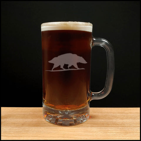 Badger Beer Mug with Dark Beer - Copyright Hues in Glass
