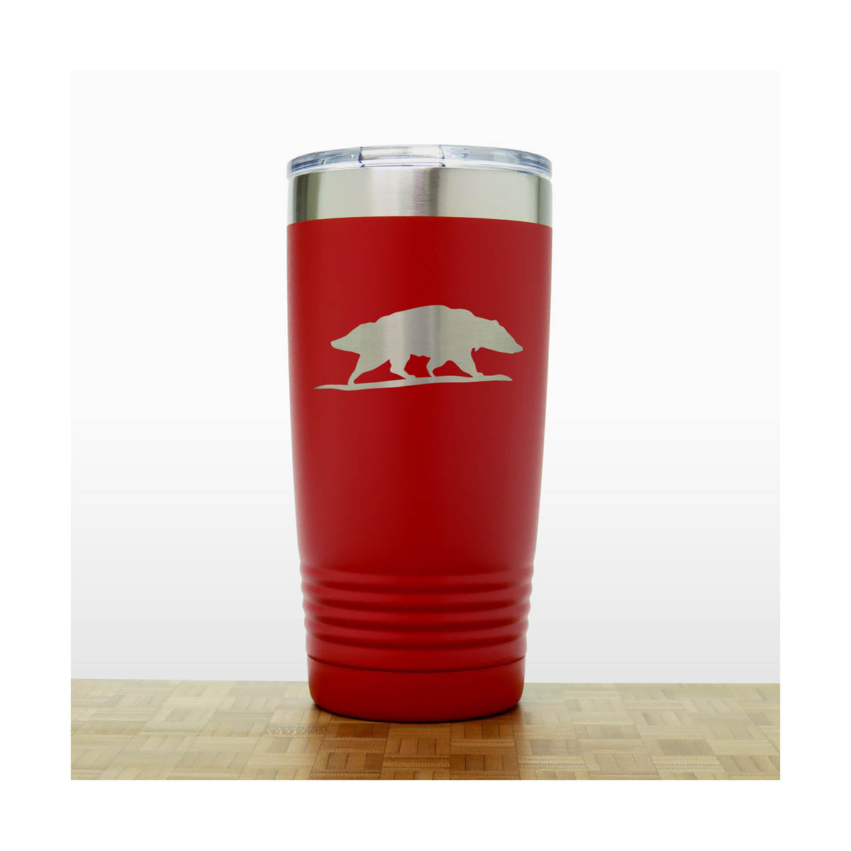 Red  - Badger 20 oz Insulated Tumbler - Copyright Hues in Glass