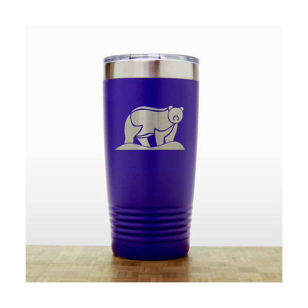 Purple -Bear 20 oz Engraved Insulated Tumbler - Copyright Hues in Glass