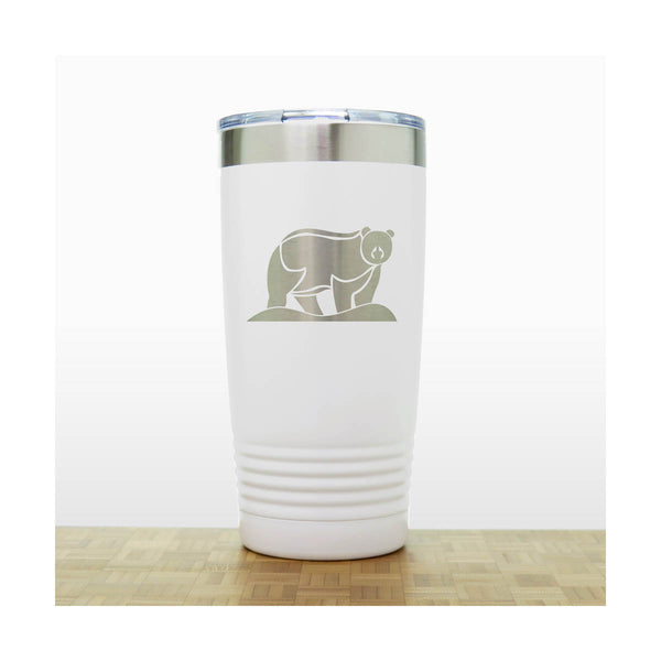 White - Bear 20 oz Engraved Insulated Tumbler - Copyright Hues in Glass