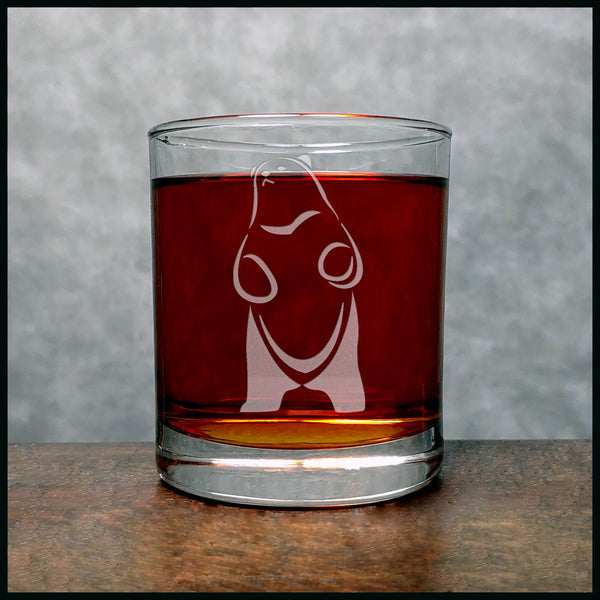 Standing Bear Whisky Glass - Design 4 - Copyright Hues in Glass
