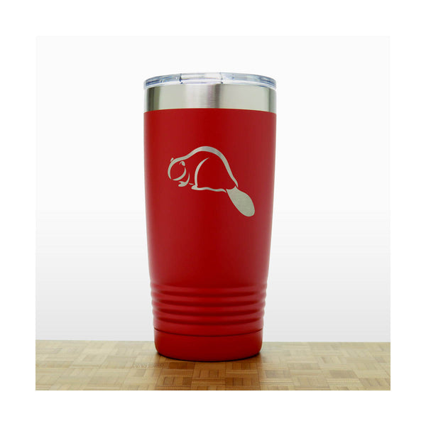 Red  - Beaver 20 oz Engraved Insulated Tumbler - Copyright Hues in Glass