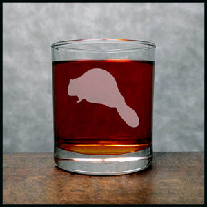 Beaver Whisky Glass - Copyright Hues in Glass