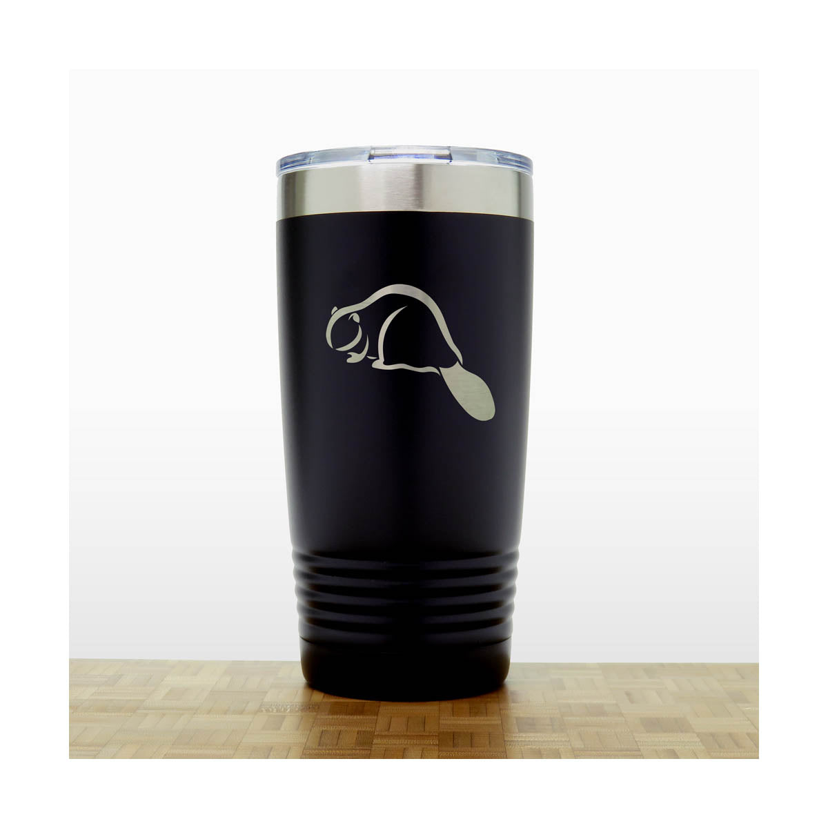 Black  - Beaver 20 oz Engraved Insulated Tumbler - Copyright Hues in Glass