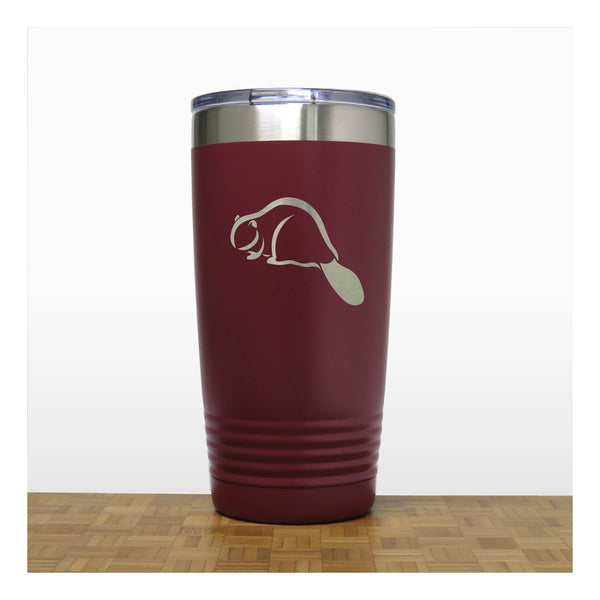 Maroon - Beaver 20 oz Engraved Insulated Tumbler - Copyright Hues in Glass