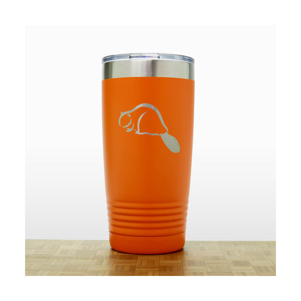 Orange - Beaver 20 oz Engraved Insulated Tumbler - Copyright Hues in Glass