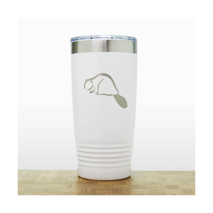 White - Beaver 20 oz Engraved Insulated Tumbler - Copyright Hues in Glass