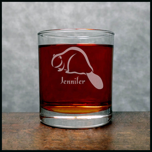 Beaver 2 Personalized Whisky Glass - Copyright Hues in Glass