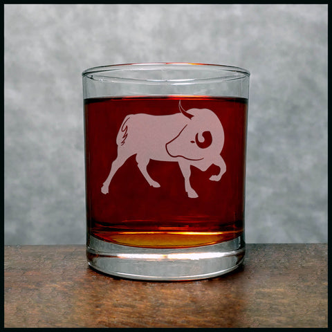 Bull Whisky Glass - Copyright Hues in Glass