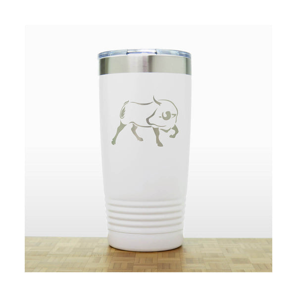 White - Bull 20 oz Engraved Insulated Tumbler - Copyright Hues in Glass