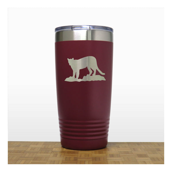 Maroon - Cougar - 20 oz Insulated Tumbler - Copyright Hues in Glass