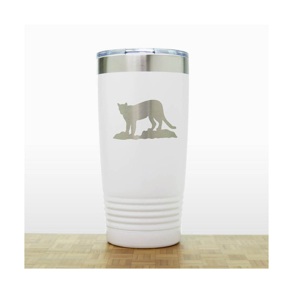 White - Cougar - 20 oz Insulated Tumbler - Copyright Hues in Glass 