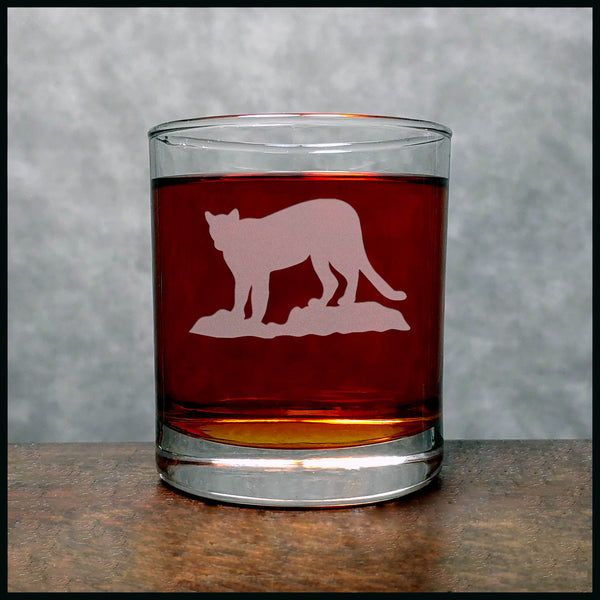 Cougar Whisky Glass - Copyright Hues in Glass