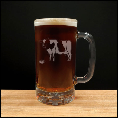 Cow Beer Mug with Dark Beer - Copyright Hues in Glass