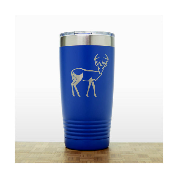 Blue - Deer 20 oz Insulated Tumbler - Design 4 - Copyright Hues in Glass