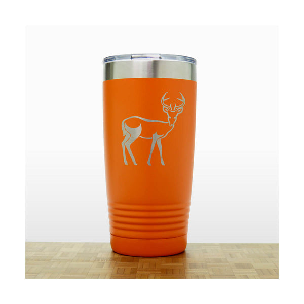 Orange - Deer 20 oz Insulated Tumbler - Design 4 - Copyright Hues in Glass
