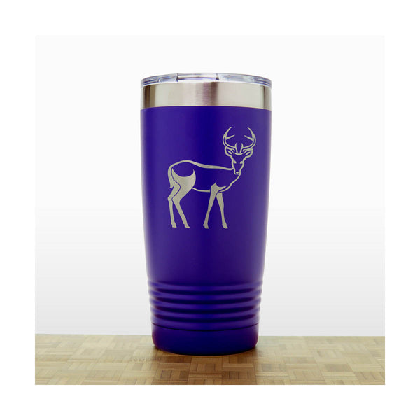 Purple - Deer 20 oz Insulated Tumbler - Design 4 - Copyright Hues in Glass