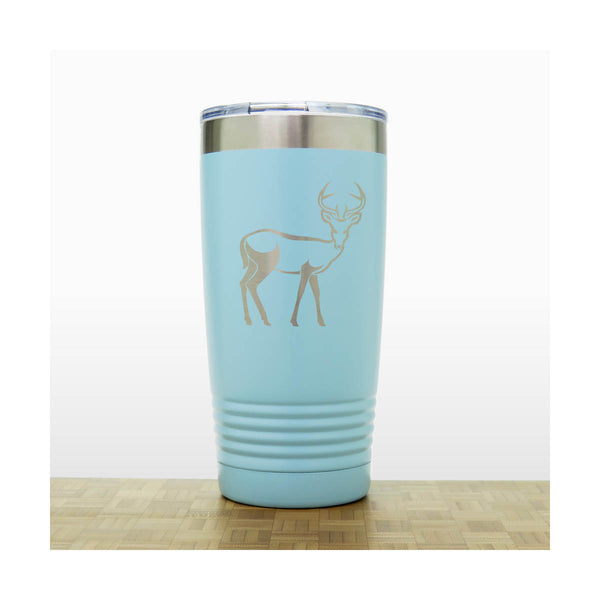 Teal - Deer 20 oz Insulated Tumbler - Design 4 - Copyright Hues in Glass