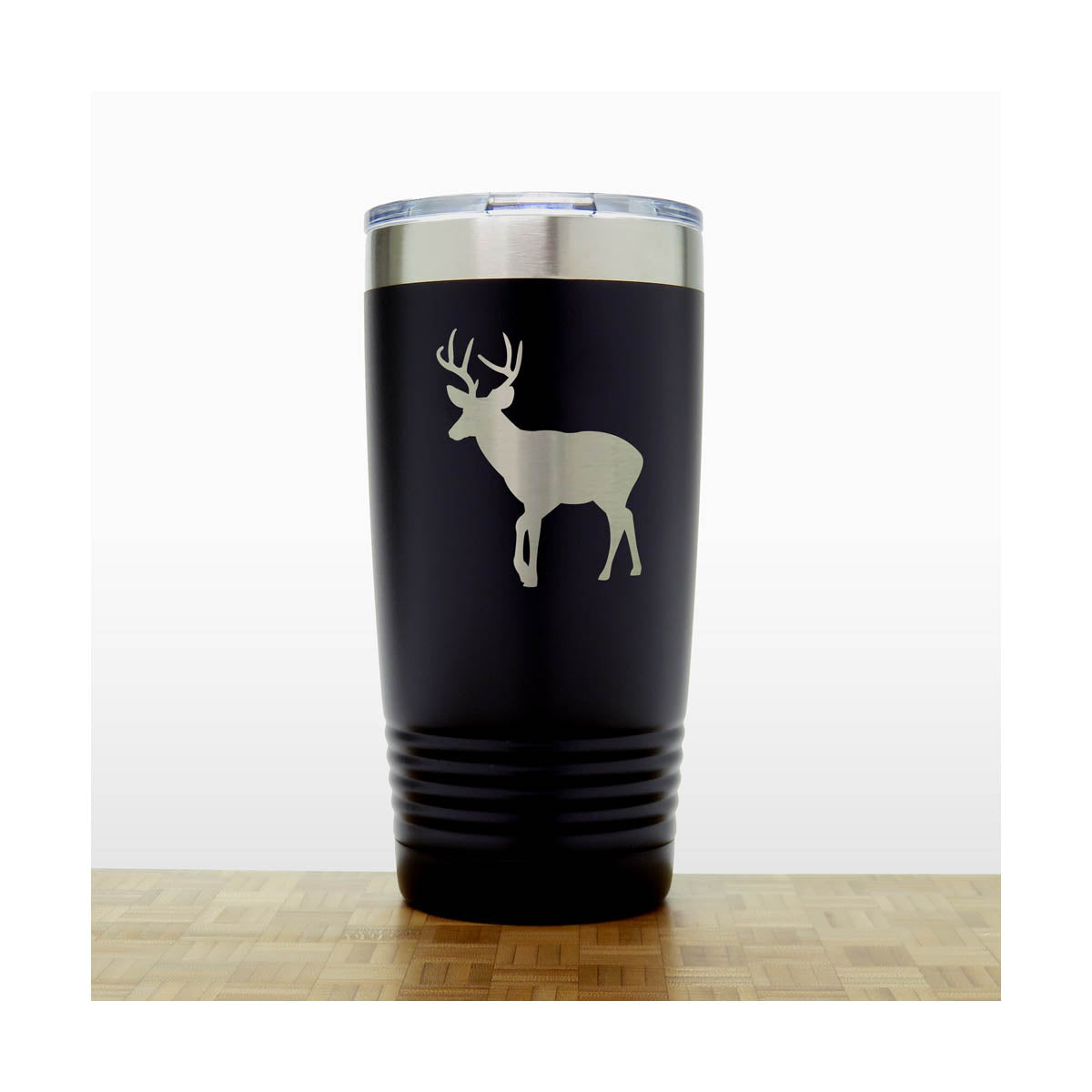 Black - Deer 20 oz Insulated Tumbler - Design 6 - Copyright Hues in Glass