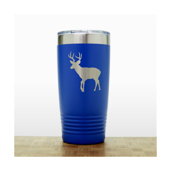 Blue - Deer 20 oz Insulated Tumbler - Design 6 - Copyright Hues in Glass