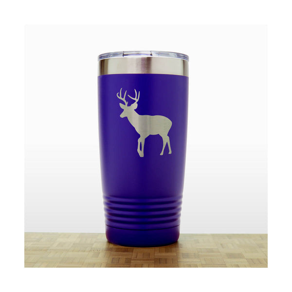 Purple - Deer 20 oz Insulated Tumbler - Design 6 - Copyright Hues in Glass