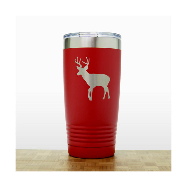 Red - Deer 20 oz Insulated Tumbler - Design 6 - Copyright Hues in Glass