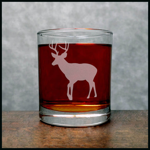 Deer Whisky Glass - Copyright Hues in Glass