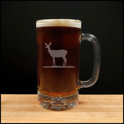 Deer Doe Beer Mug with Dark Beer - Copyright Hues in Glass