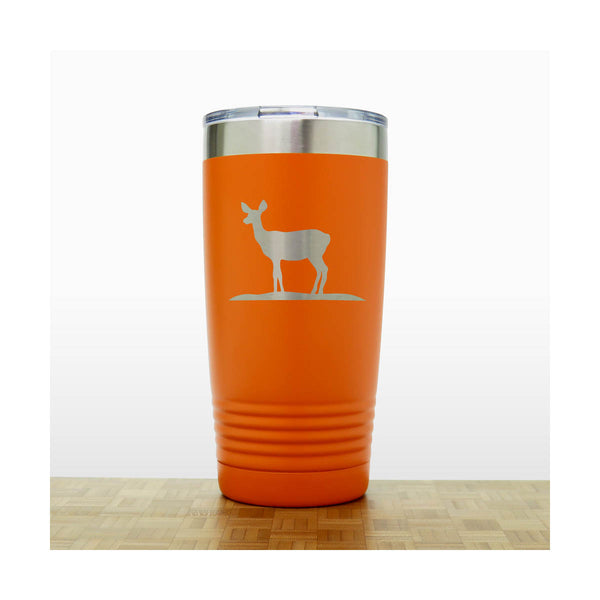 Orange - Doe Deer 20 oz Engraved Insulated Tumbler - Copyright Hues in Glass