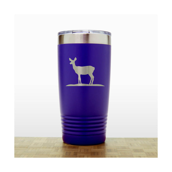 Purple - Doe Deer 20 oz Engraved Insulated Tumbler - Copyright Hues in Glass