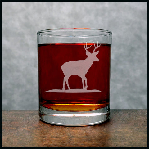 Stag Deer Whisky Glass - Copyright Hues in Glass