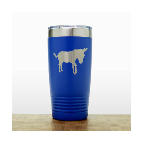 Blue- Donkey 20 oz Engraved Insulated Tumbler - Copyright Hues in Glass