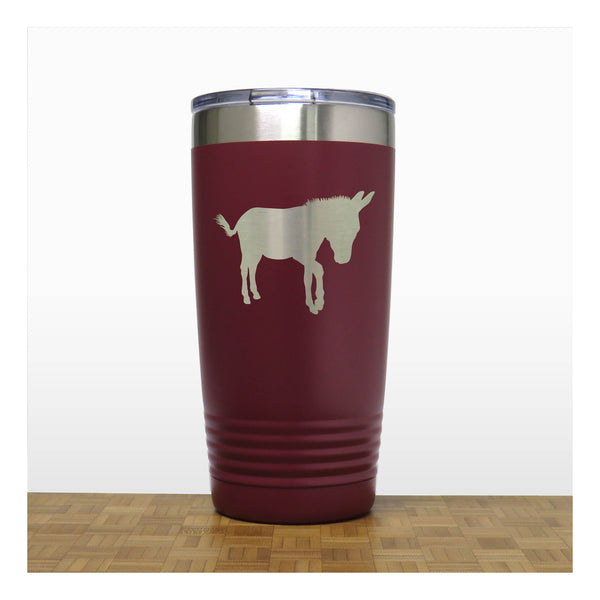 Maroon- Donkey 20 oz Engraved Insulated Tumbler - Copyright Hues in Glass