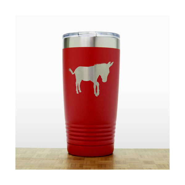 Red- Donkey 20 oz Engraved Insulated Tumbler - Copyright Hues in Glass
