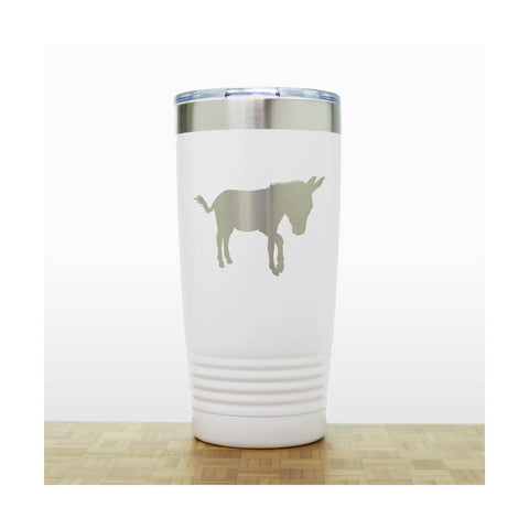 White - Donkey 20 oz Engraved Insulated Tumbler - Copyright Hues in Glass