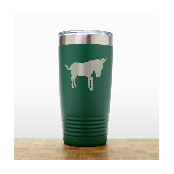 Green- Donkey 20 oz Engraved Insulated Tumbler - Copyright Hues in Glass