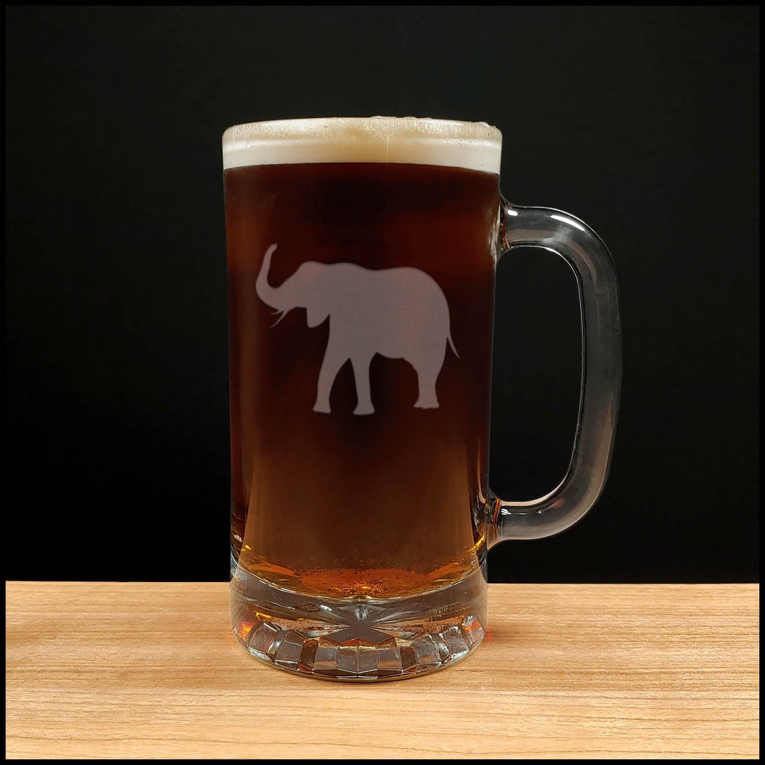 Elephant 16 oz Beer Mug - Elephant Beer Glass - Design 2