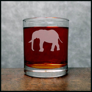 Elephant Whisky Glass - Design 5 - Copyright Hues in Glass