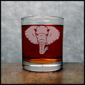 Elephant Face Personalized Whisky Glass - Copyright Hues in Glass