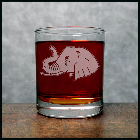 Elephant Head Personalized Whisky Glass - Copyright Hues in Glass