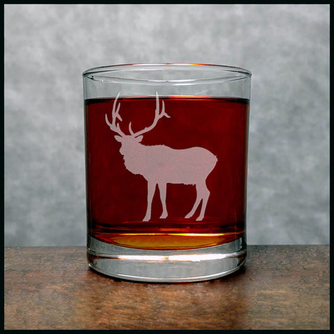 Elk Whisky Glass - Copyright Hues in Glass