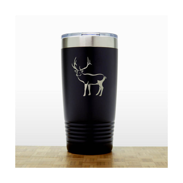 Black - Elk 20 oz Insulated Travel Tumbler - Design 3 - Copyright Hues in Glass