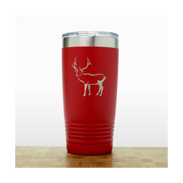 Red - Elk 20 oz Insulated Travel Tumbler - Design 3 - Copyright Hues in Glass